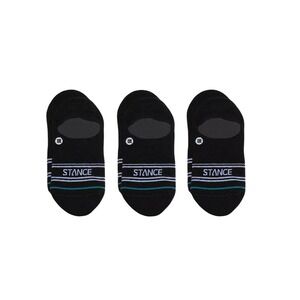 Stance Mens Gamut 3 Pack No Show Socks Black Medium Striped Logo M145A19GPC